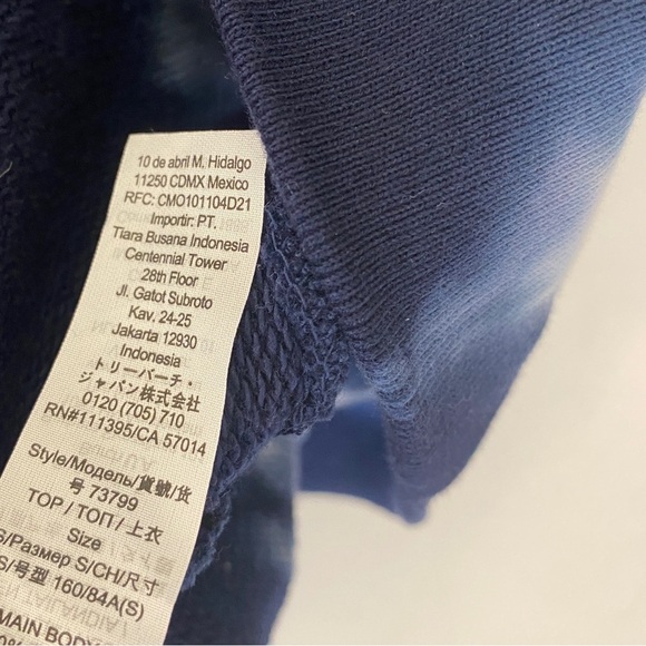 Tory Burch || Tory Sport Tie Dye French Terry Crew Sweatshirt Oversized Blue S - Picture 8 of 8